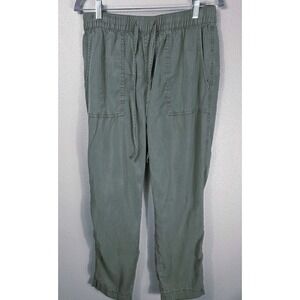 Sanctuary Green Lyocell Jogger Pants Utility Drawstring Waist Cropped Size M
